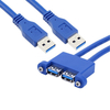 Inconntec USB 3.0 (AM to AF)x2 Dual Cable(TPE Jacket)For Panel Mount
